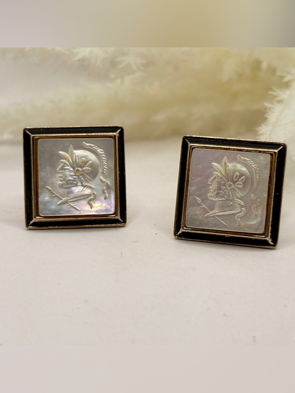 vintage Swank Cufflinks Mother of Pearl